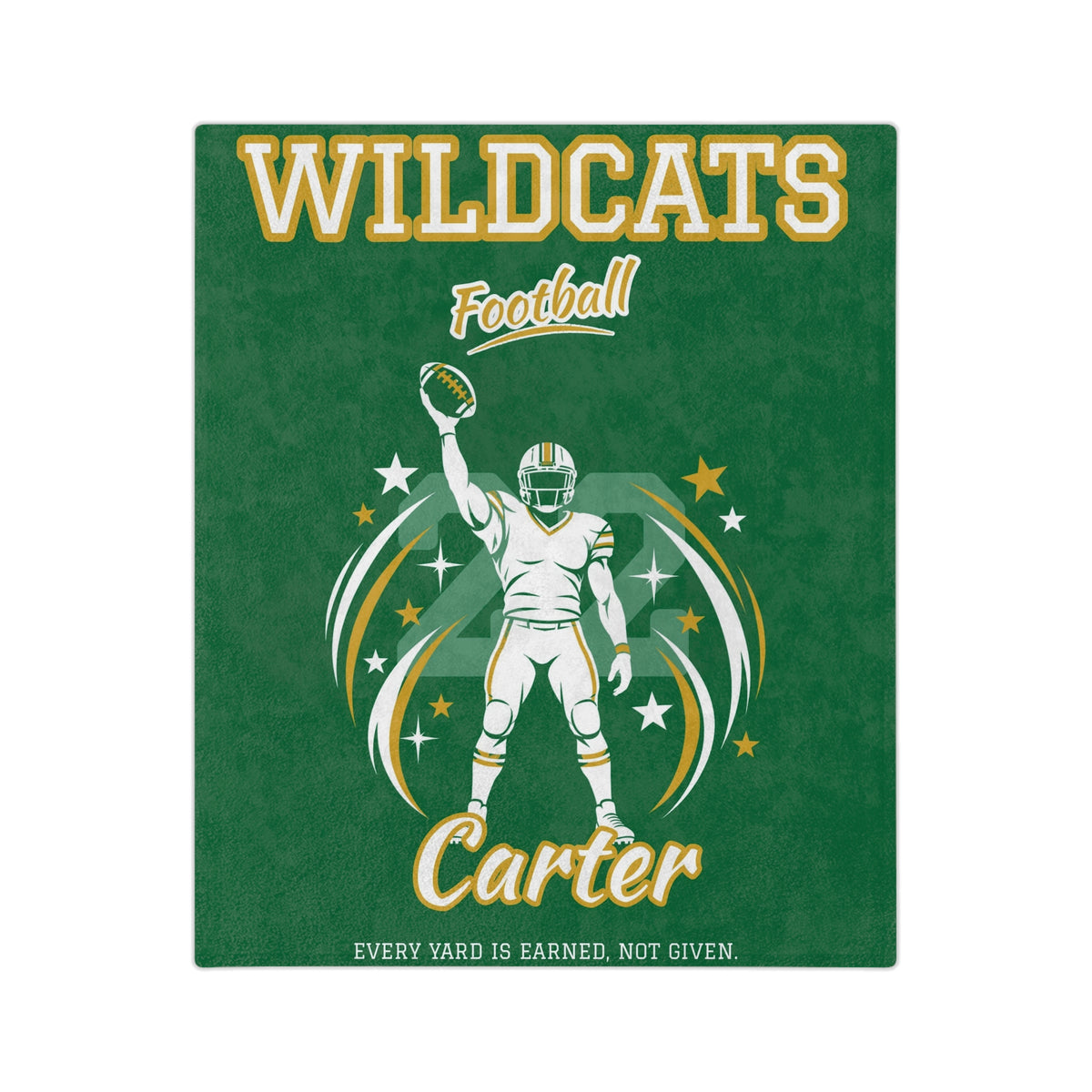 Personalized Football Blanket - Player Spotlight Design | Custom Team Name, Number & Player Name | 2 Styles, Your Team Colors | Plush Throw