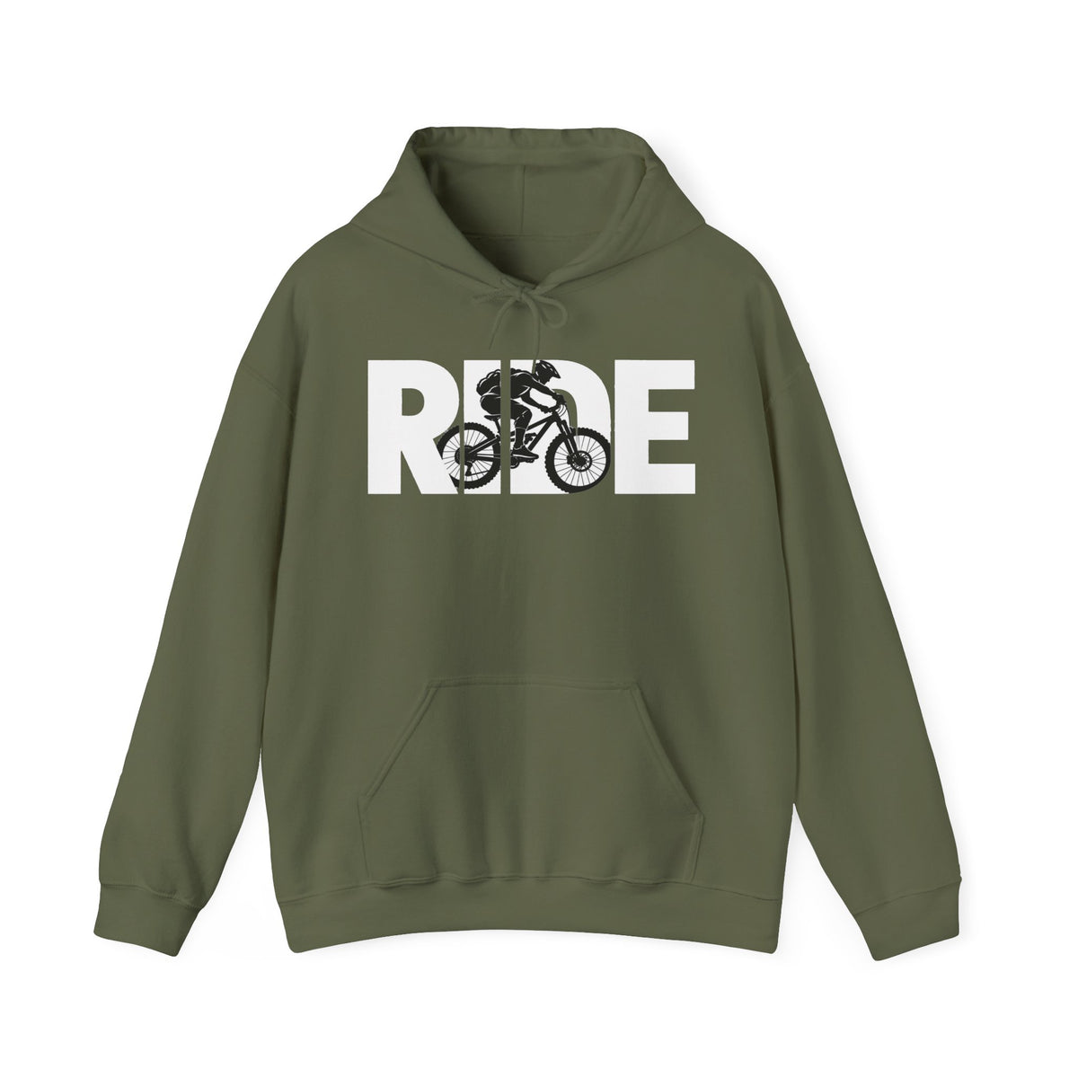 RIDE Mountain Bike Hoodie | Mountain Biker Graphic | Gildan Hoodie
