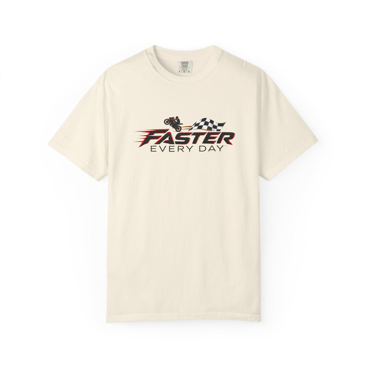 Faster Every Day Checkered Flag Logo Tee | Motorcycle Racing Shirt | Comfort Colors T-Shirt