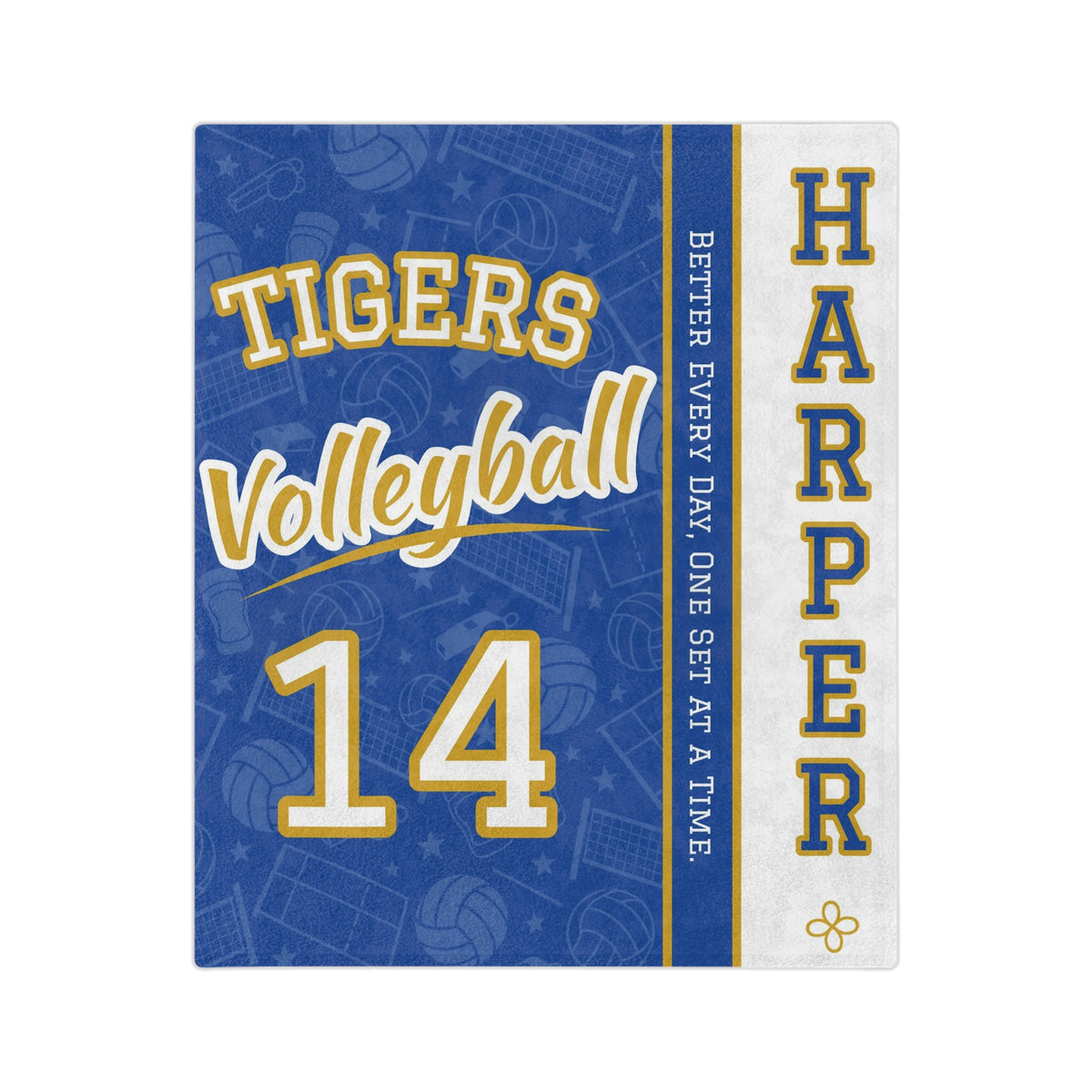 Personalized Volleyball Blanket - Varsity Split Design | Custom Team Name, Number or Class Year & Player Name | Volleyball Player, Senior Night Gift | Plush Throw