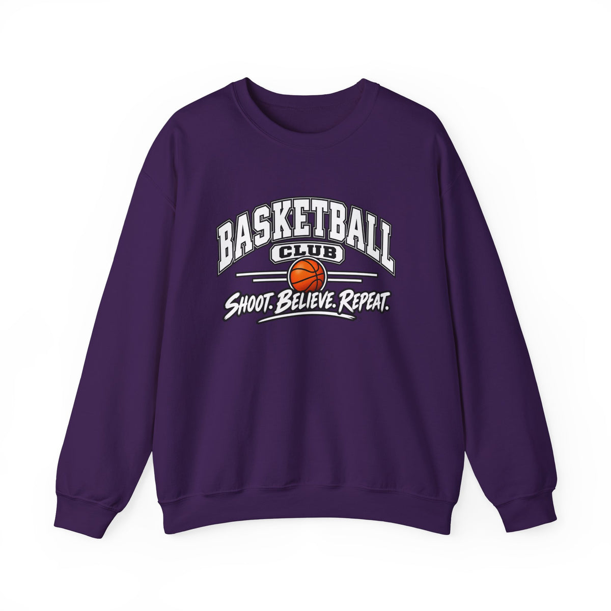 Basketball Club Sweatshirt | Shoot, Believe, Repeat | Basketball Gildan Crewneck