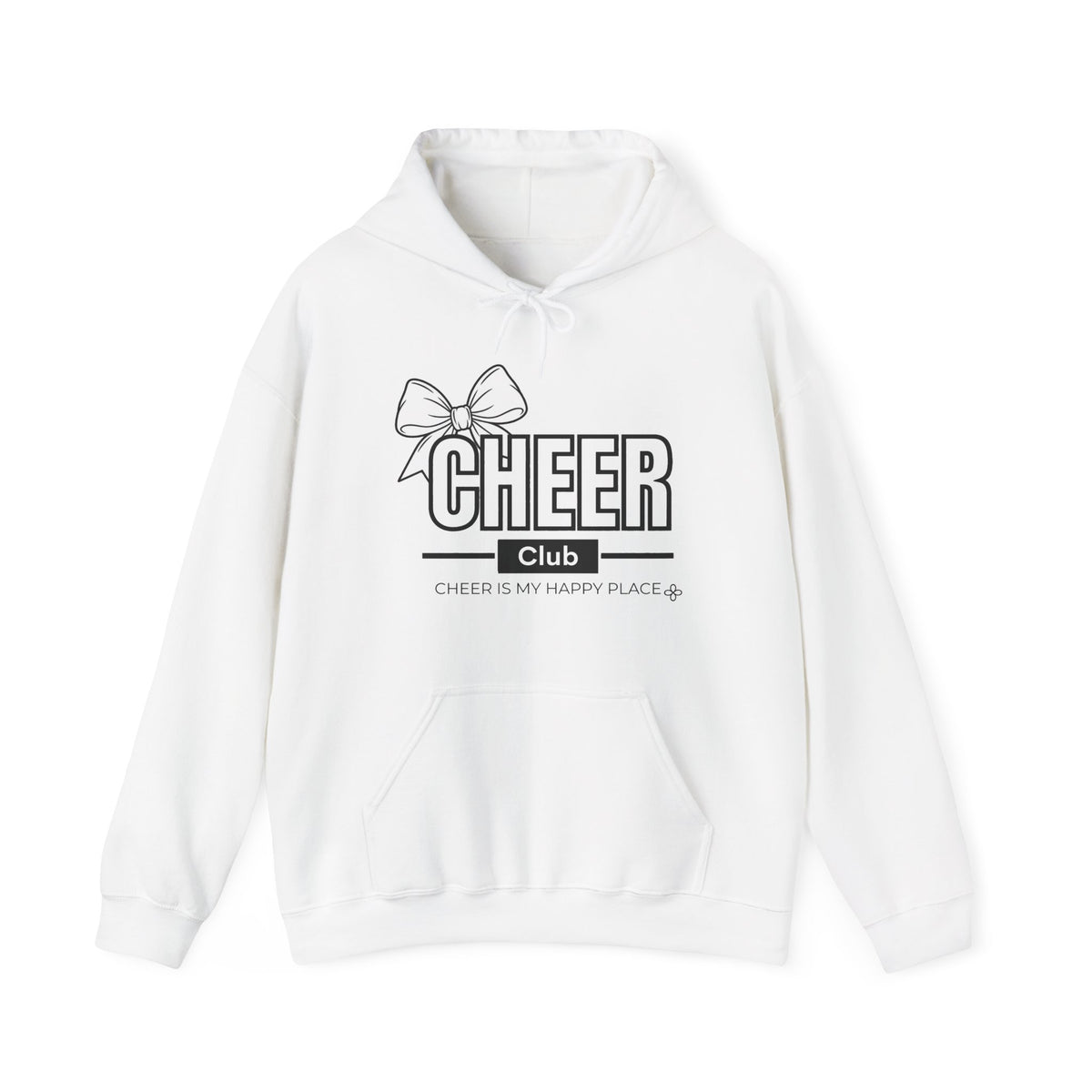 Cheer Club Bow Hoodie | Cheer Bow, Cheer Is My Happy Place | Cheer Gildan Hoodie