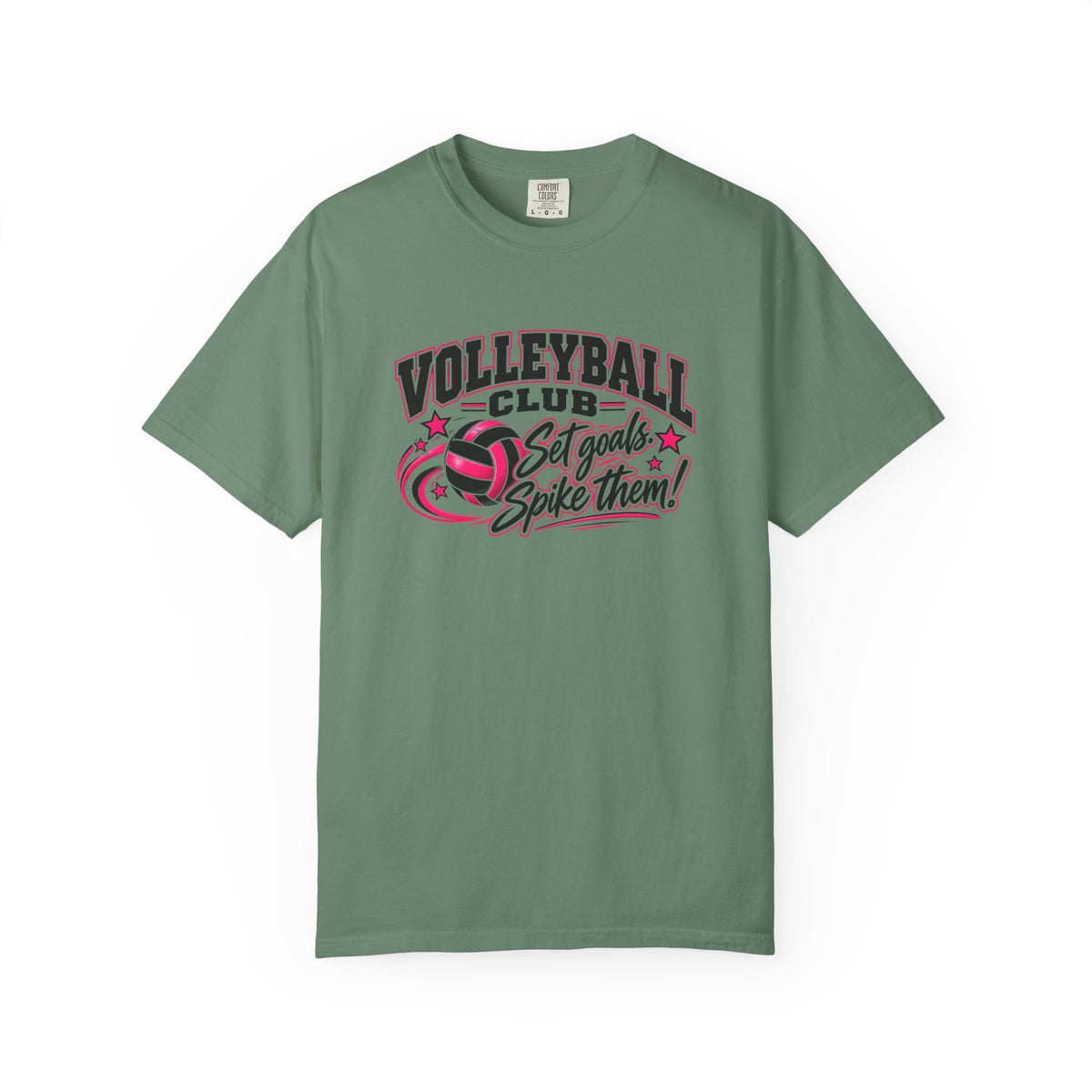 Volleyball Club T-Shirt | Set Goals, Spike Them | Volleyball Comfort Colors Tee