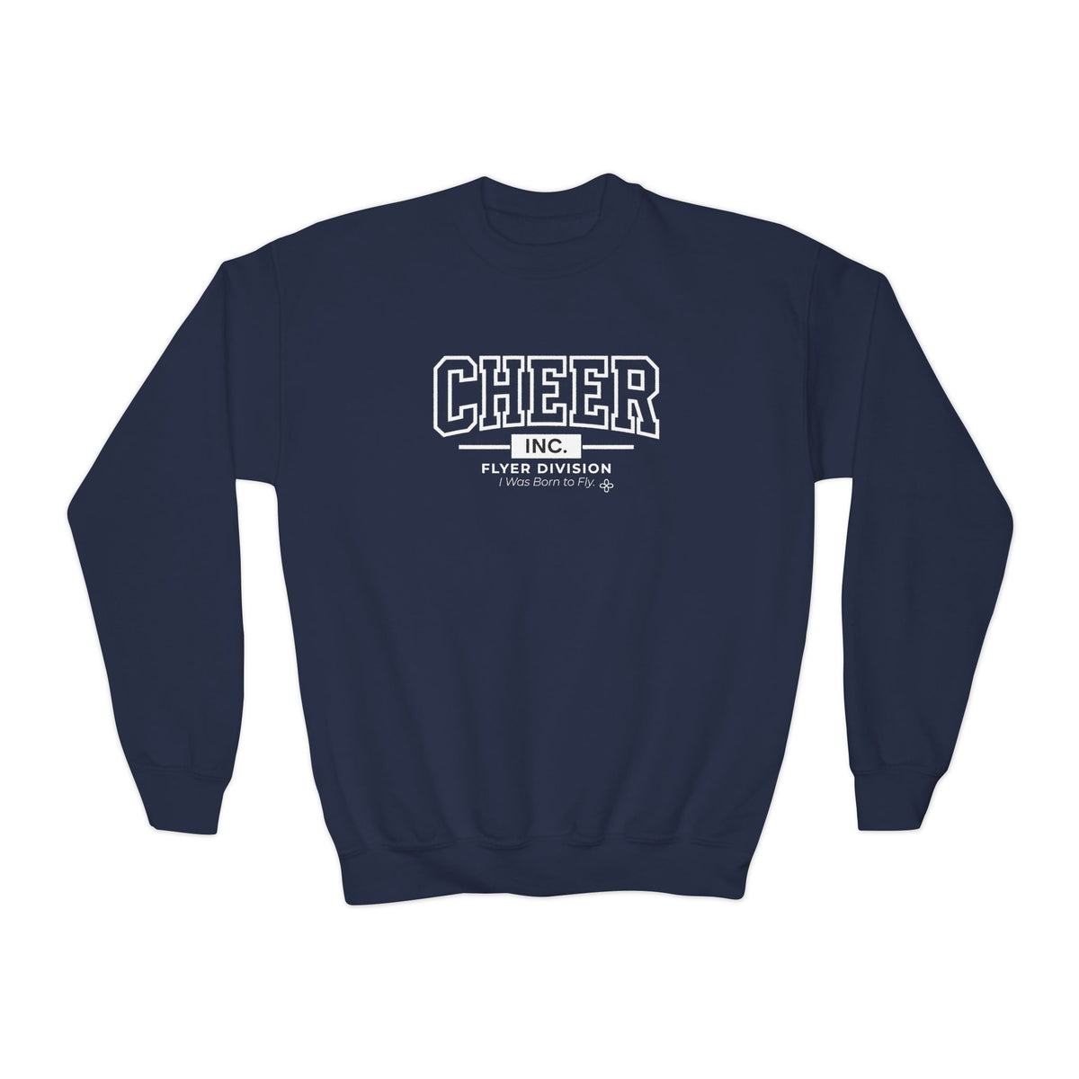 Cheer Inc. Flyer Division Youth Sweatshirt | I Was Born to Fly | Girls Cheer Youth Crewneck