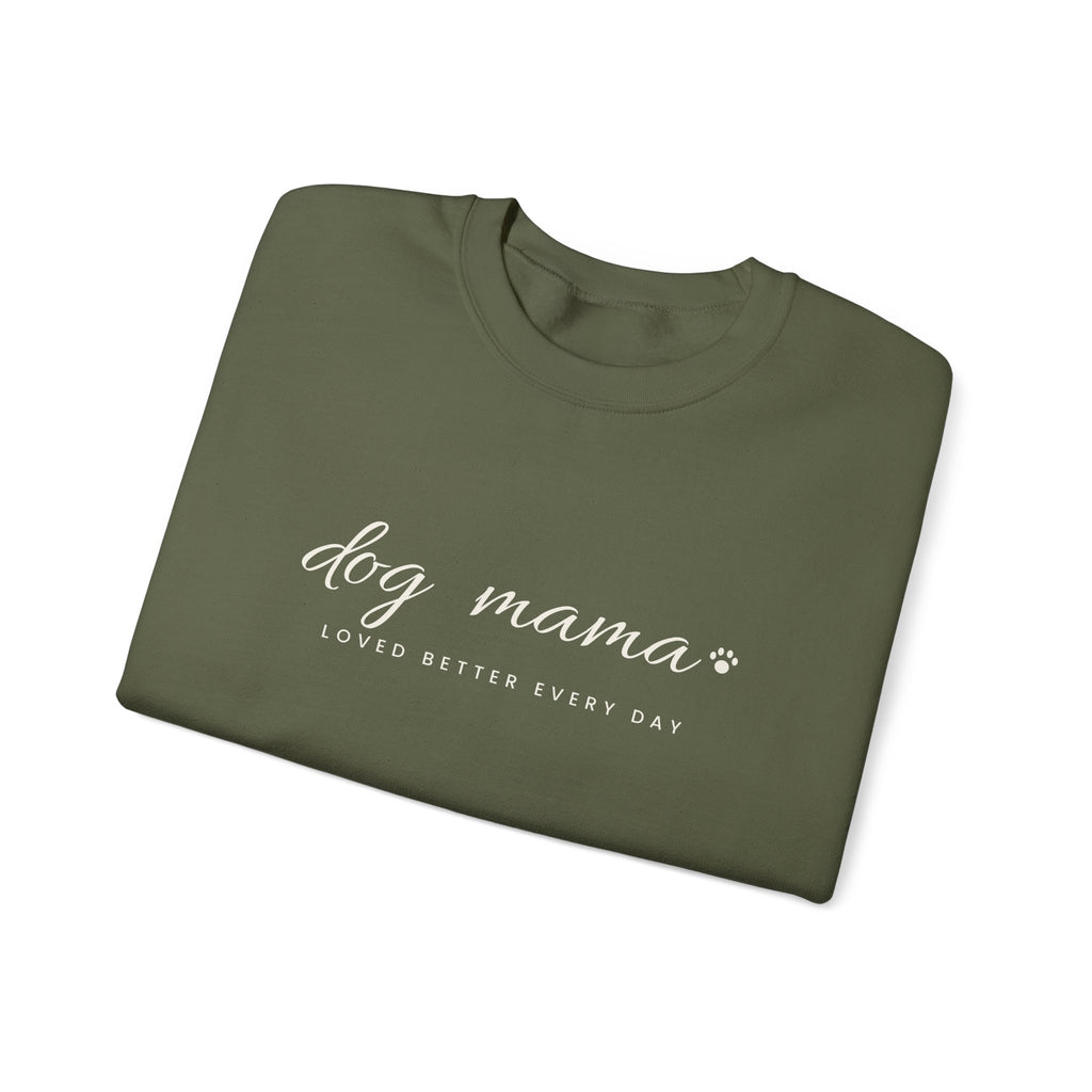 Personalized Dog Mama Sweatshirt - Loved Better Every Day | Pet Names on Sleeve | Choose Your Style | Custom Dog Mom Gift | Gildan Sweatshirt