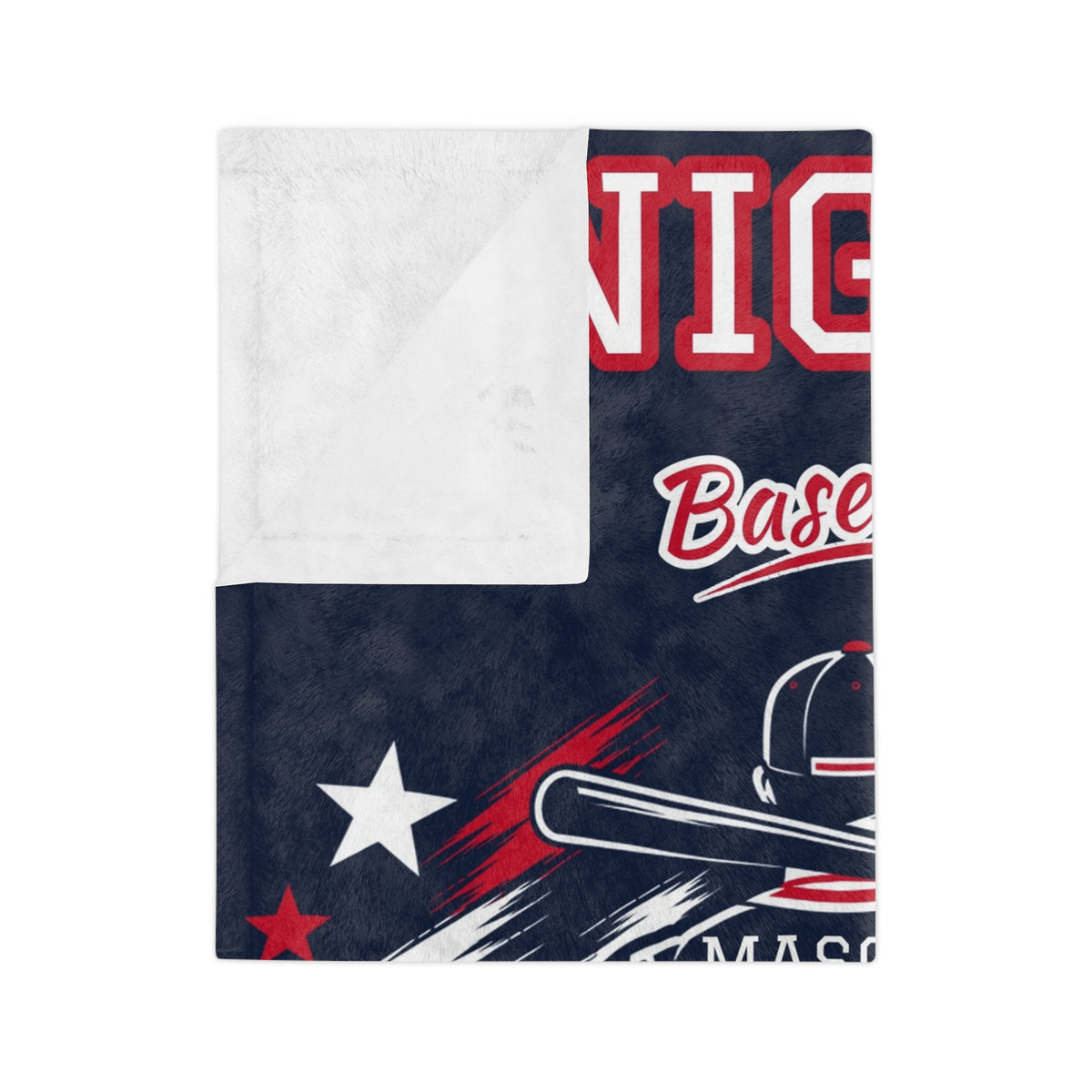 Personalized Baseball Blanket - Player Spotlight Design | Custom Team Name, Number & Player Name | 2 Styles, Your Team Colors | Plush Throw