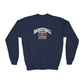 Basketball Athletics Youth Sweatshirt | Excellence Is Earned With Every Shot | Kids Basketball Youth Crewneck