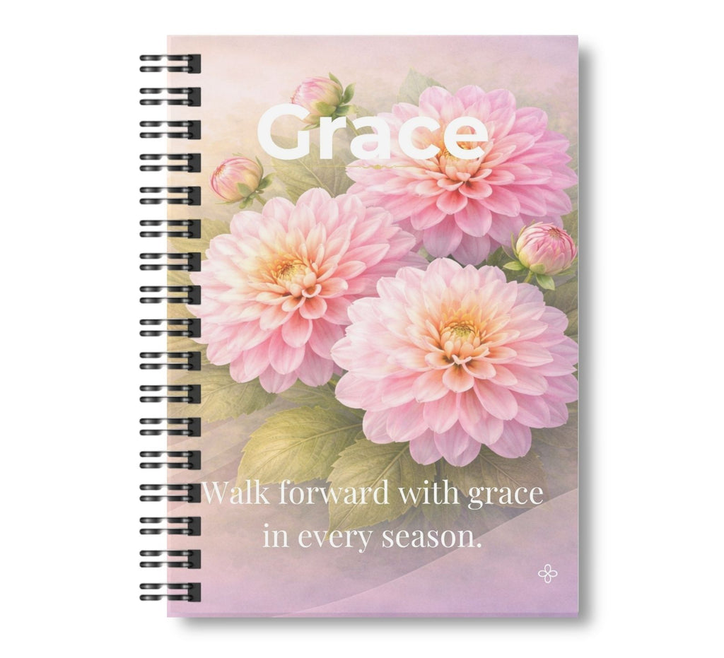 Grace, Inspirational Journal, 6"x9" College Ruled Motivational Blank Notebook, Paperback, Hardback, Spiral Bound