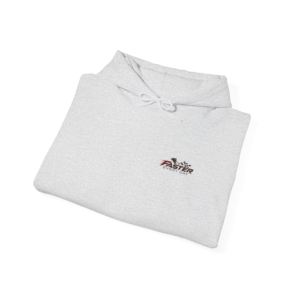 Fearless - Fear May Speak, But It No Longer Decides | Motorcycle Wheelie Hoodie | Front Logo and Back Print | Gildan Hoodie
