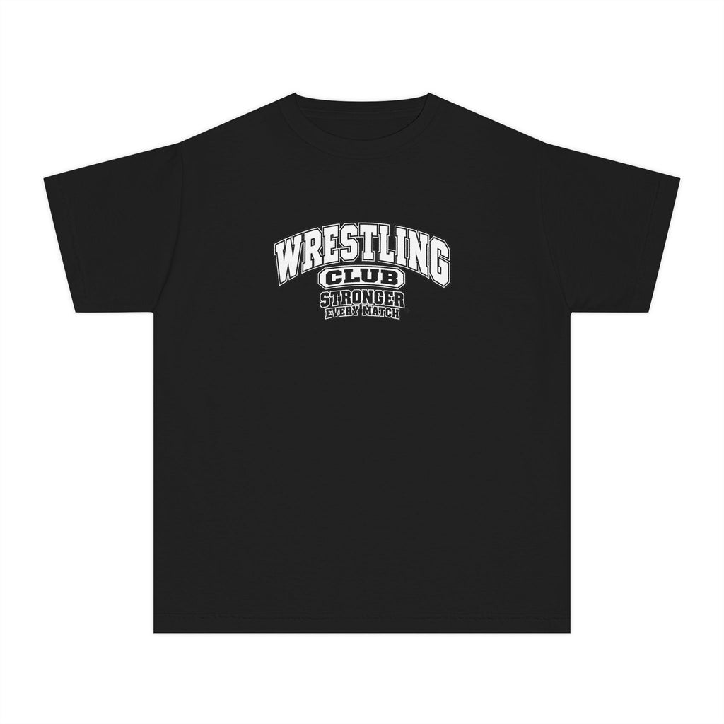 Wrestling Club Youth T-Shirt | Stronger Every Match | Kids Wrestling Comfort Colors Youth Tee
