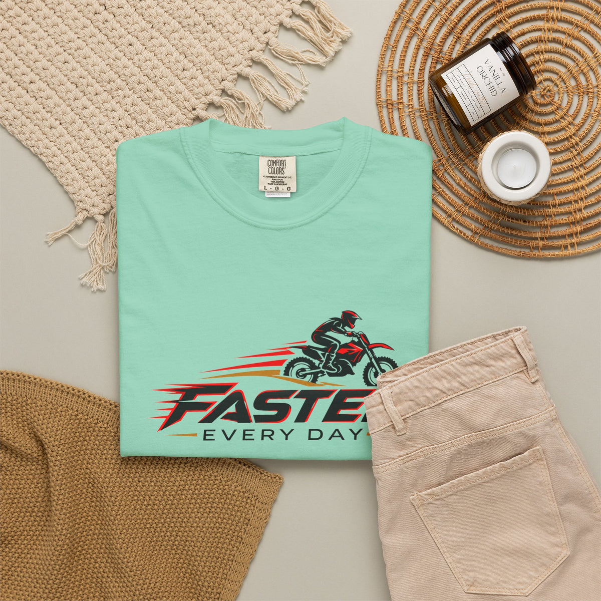 Faster Every Day Dirt Bike Logo Tee | Motocross Shirt | Comfort Colors T-Shirt