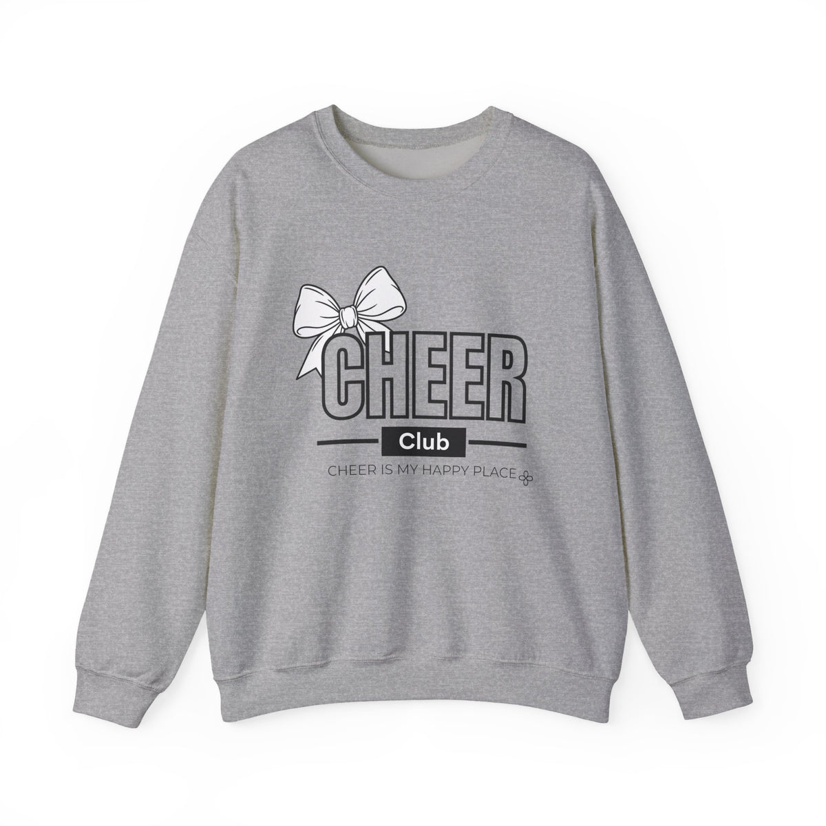 Cheer Club Bow Sweatshirt | Cheer Bow, Cheer Is My Happy Place | Cheer Gildan Crewneck