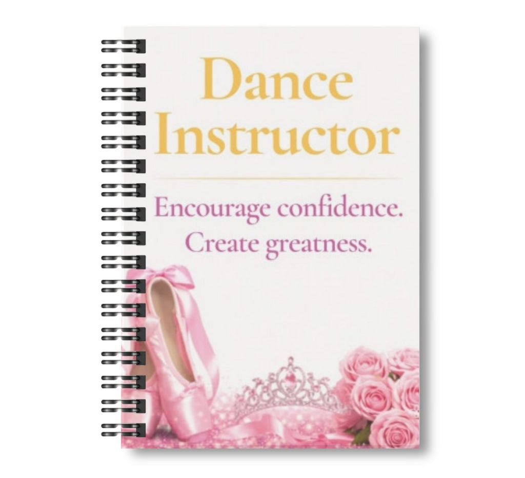 Dance Instructor, Dance Notebook 8.5"x11" Wide Ruled Blank Notebook, Spiral Bound