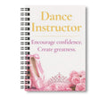 Dance Instructor, Dance Notebook 8.5"x11" Wide Ruled Blank Notebook, Spiral Bound