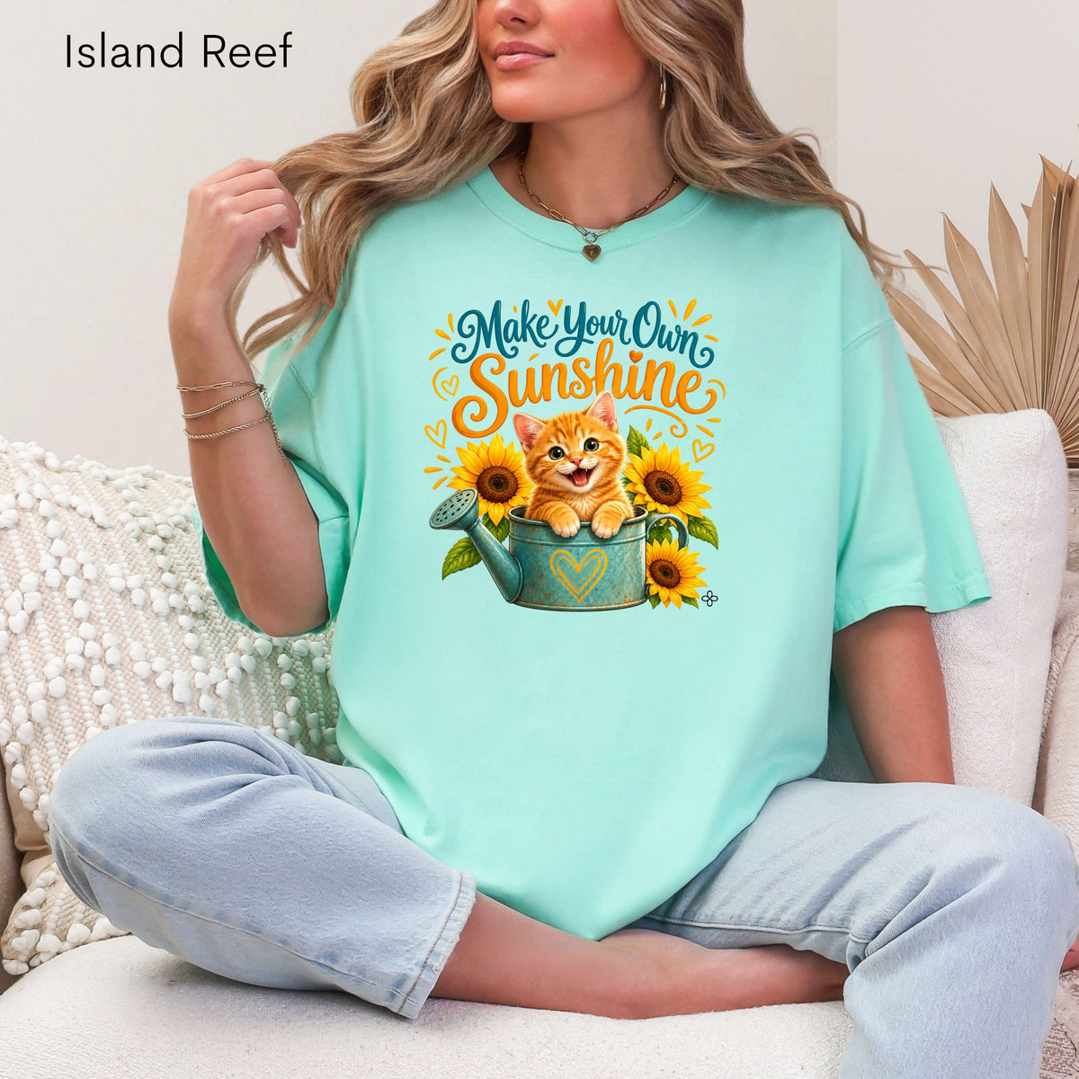 Make Your Own Sunshine - Women's Comfort Colors Motivational Cat / Pet T-Shirt for Women - Inspirational Tee - Comfort Colors Shirt