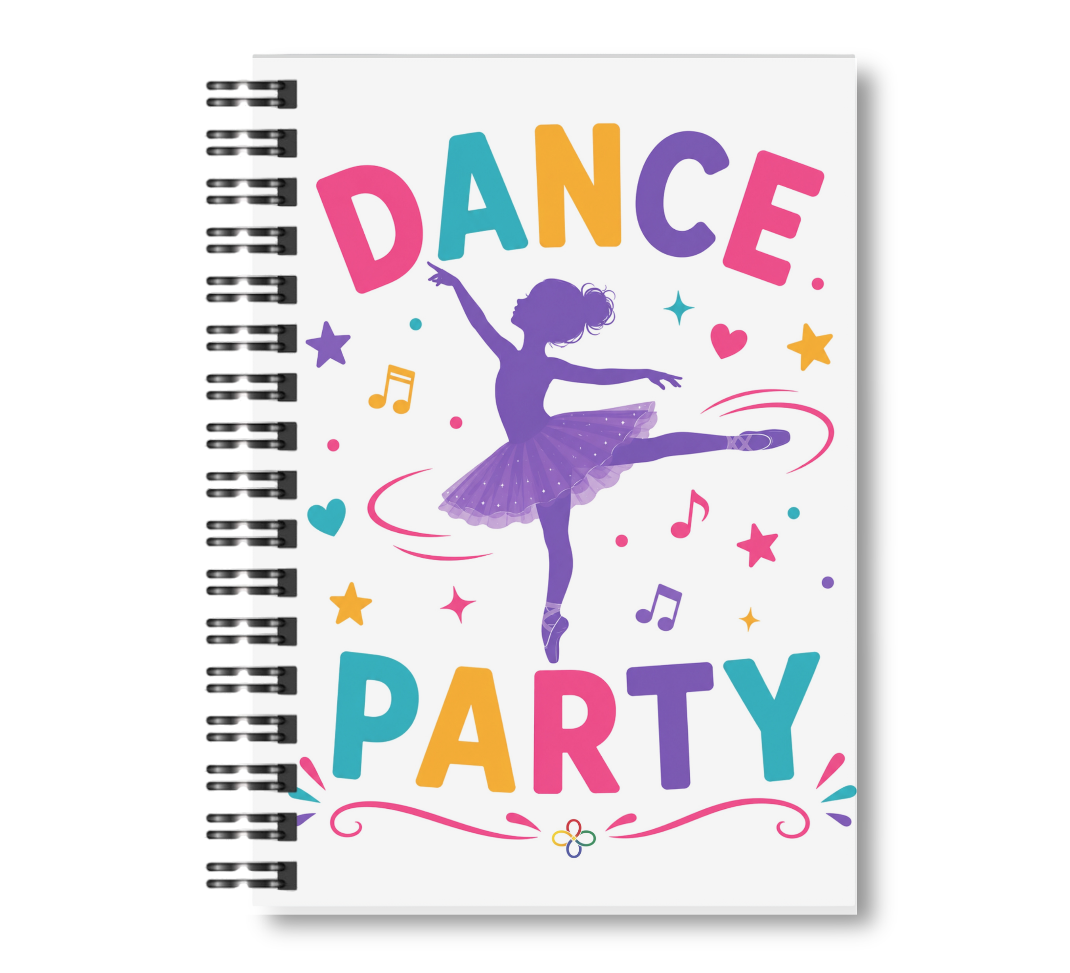 Dance Notebook - 10 CHOICES - 8.5"x11" Wide Ruled Blank Notebook, Spiral Bound