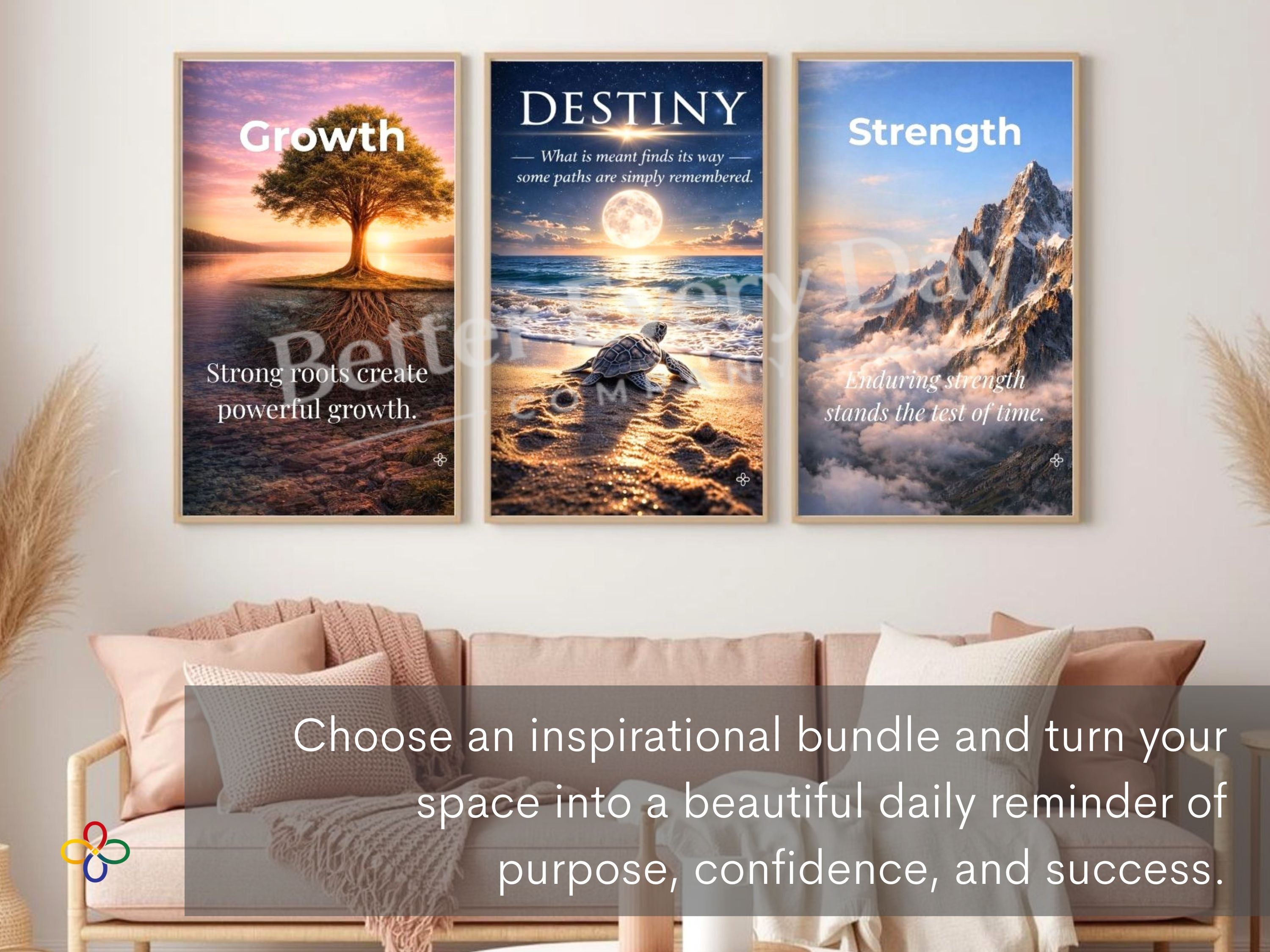 Destiny Inspirational Sea Turtle Beach Print, Quote Poster, Motivational Ocean Wall Art (Digital Download) Wallart