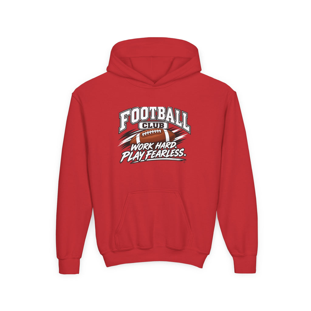 Football Club Youth Hoodie | Work Hard, Play Fearless | Kids Football Youth Hoodie