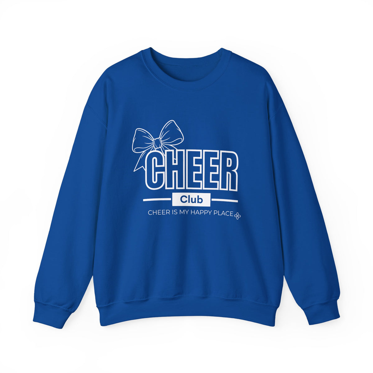 Cheer Club Bow Sweatshirt | Cheer Bow, Cheer Is My Happy Place | Cheer Gildan Crewneck