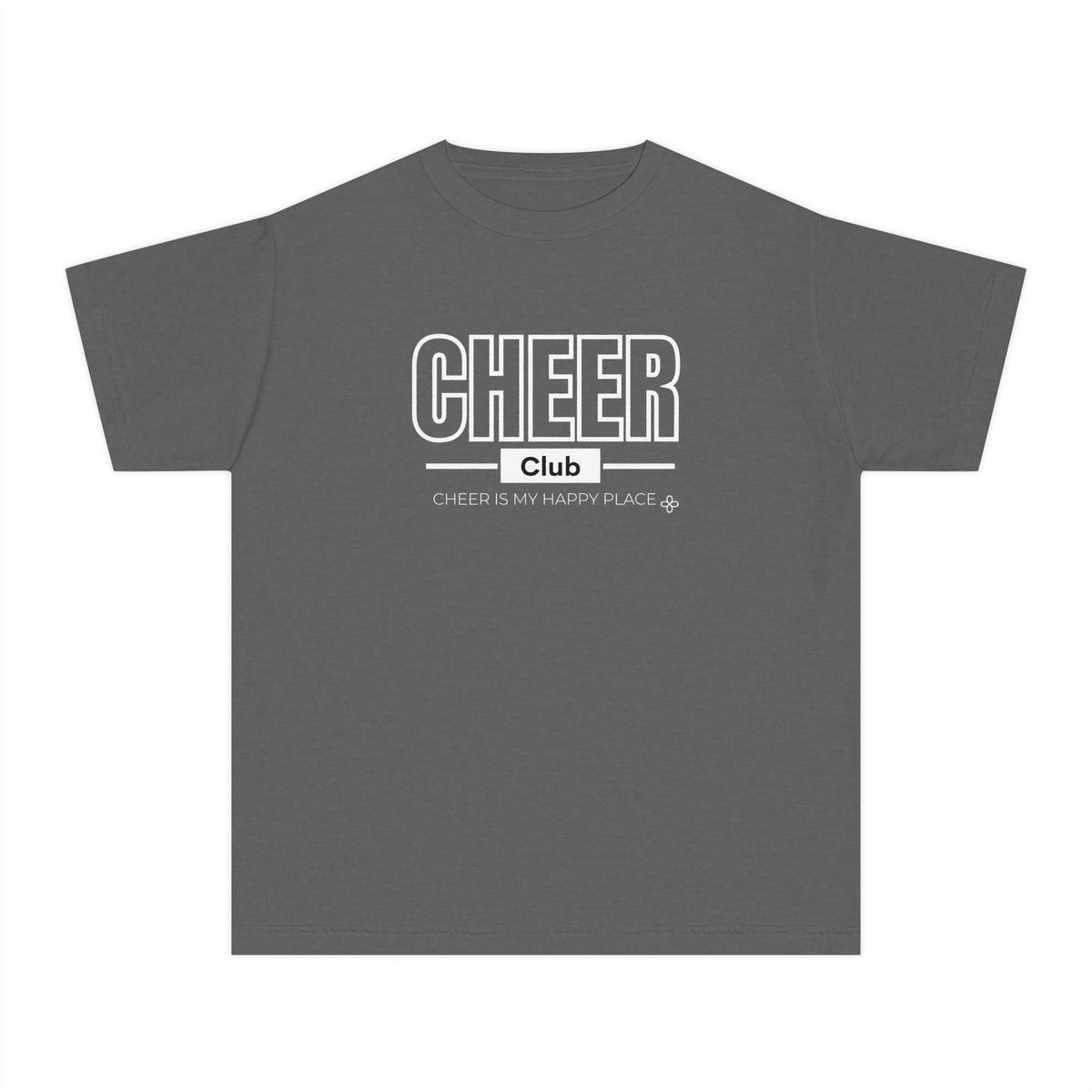 Cheer Club Youth T-Shirt | Cheer Is My Happy Place | Girls Cheer Comfort Colors Youth Tee