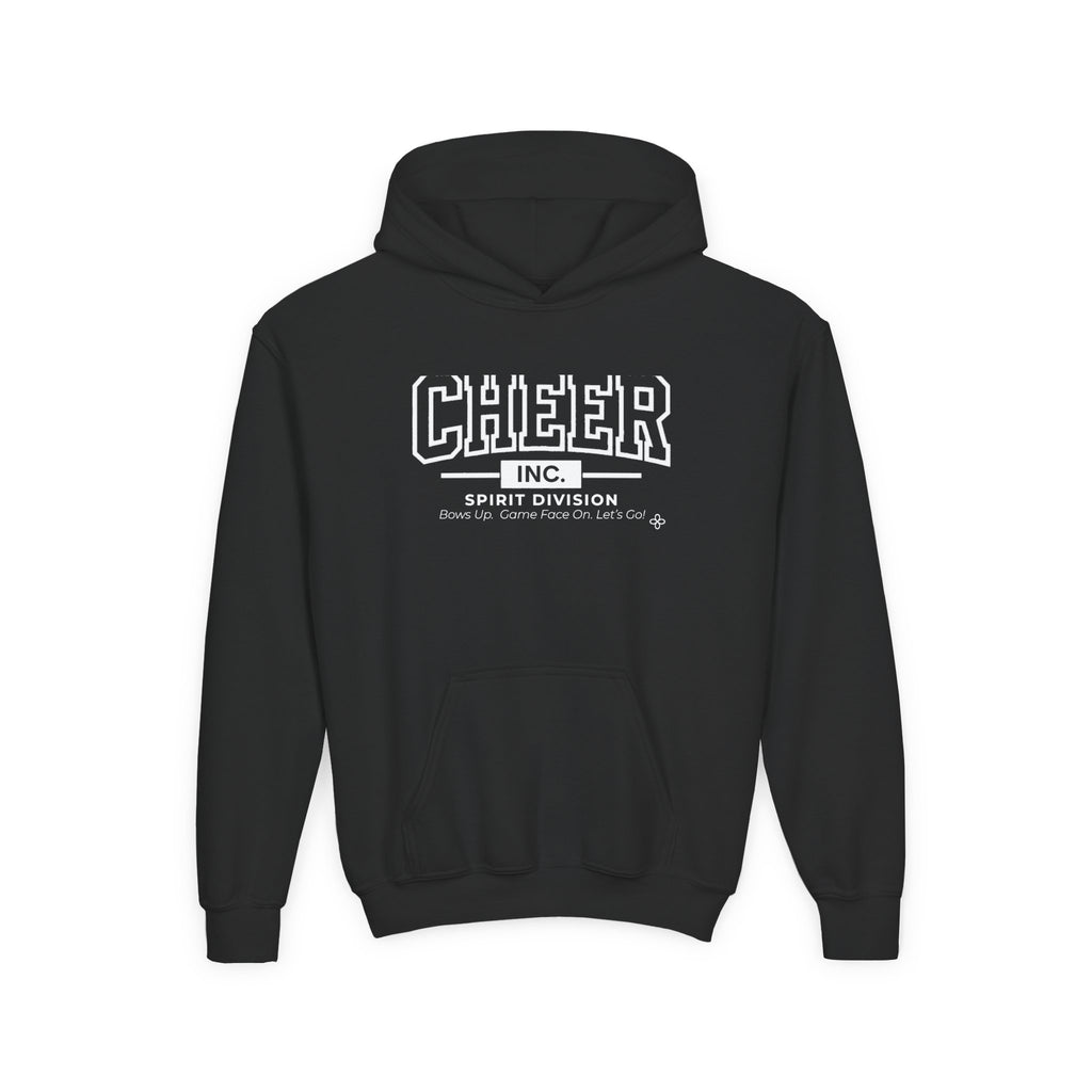 Cheer Inc. Spirit Division Youth Hoodie | Bows Up, Game Face On, Let's Go | Girls Cheer Youth Hoodie