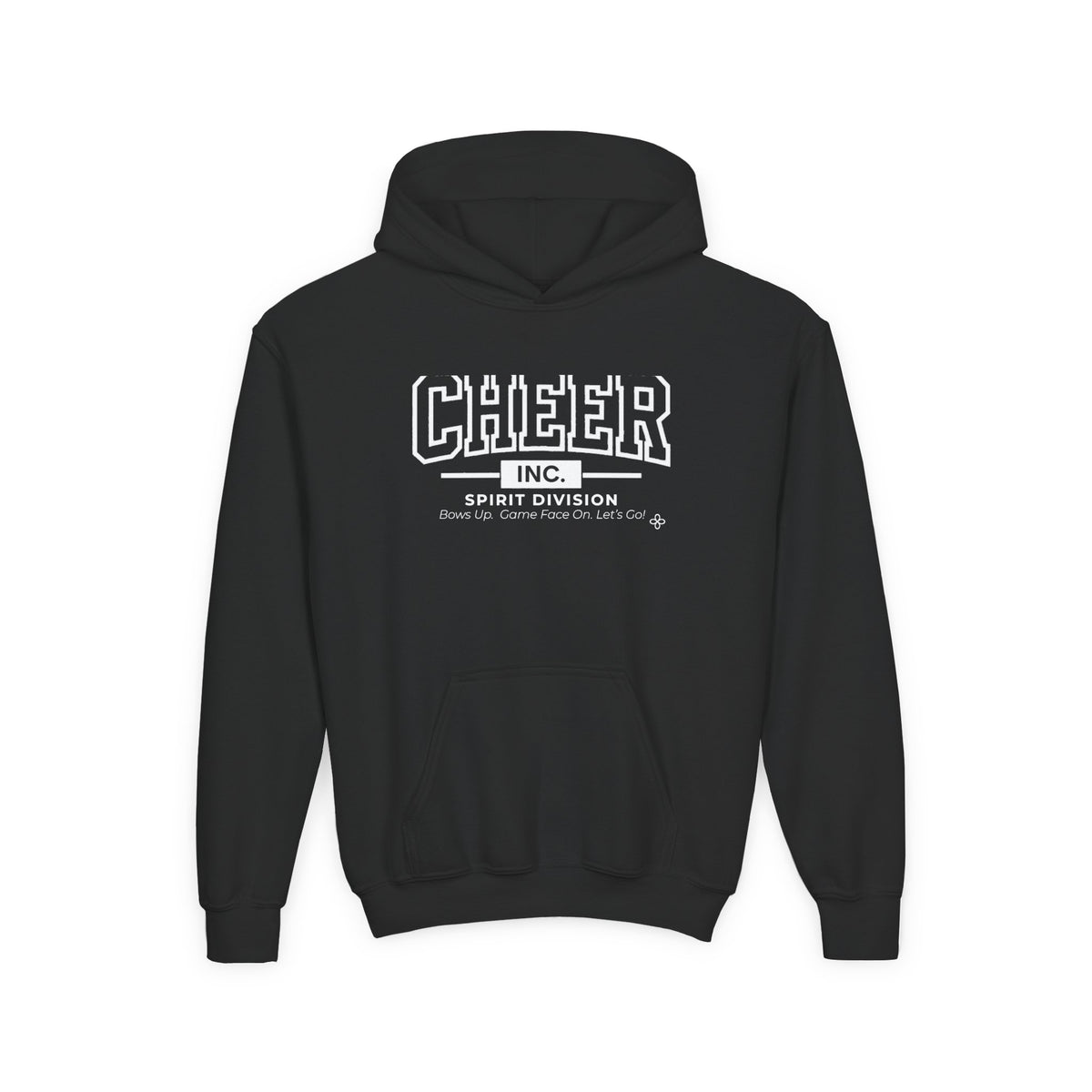 Cheer Inc. Spirit Division Youth Hoodie | Bows Up, Game Face On, Let's Go | Girls Cheer Youth Hoodie