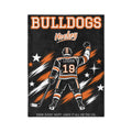 Personalized Hockey Blanket - Player Spotlight Design | Custom Team Name, Number & Player Name | 2 Styles, Your Team Colors | Plush Throw