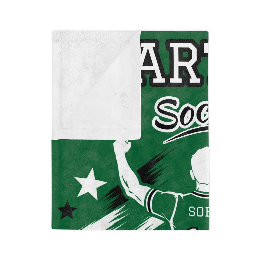Personalized Soccer Blanket - Player Spotlight Design | Custom Team Name, Number & Player Name | 2 Styles, Your Team Colors | Plush Throw
