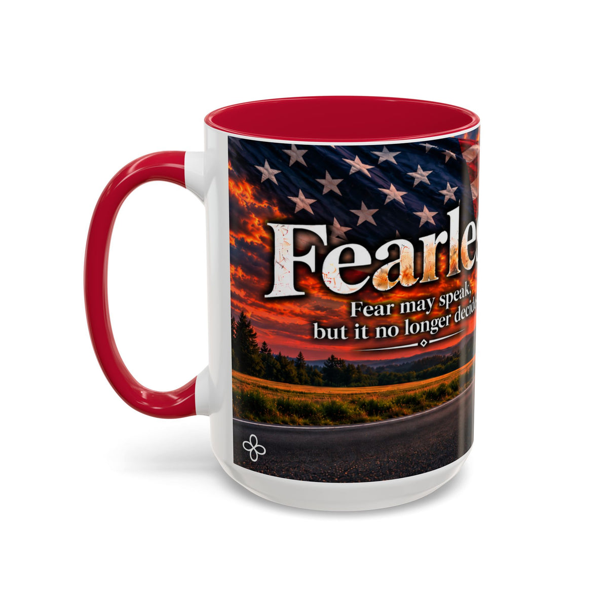 Fearless - Fear May Speak, But It No Longer Decides | 15 oz Motorcycle Wheelie Mug, Coffee Cup