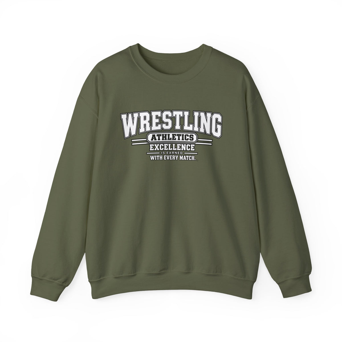 Wrestling Athletics Sweatshirt | Excellence Is Earned With Every Match | Wrestling Gildan Crewneck
