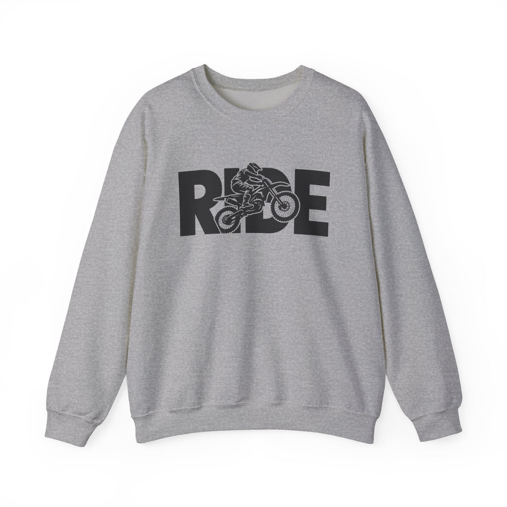 RIDE Dirt Bike Sweatshirt | Dirt Bike Rider Graphic | Gildan Crewneck