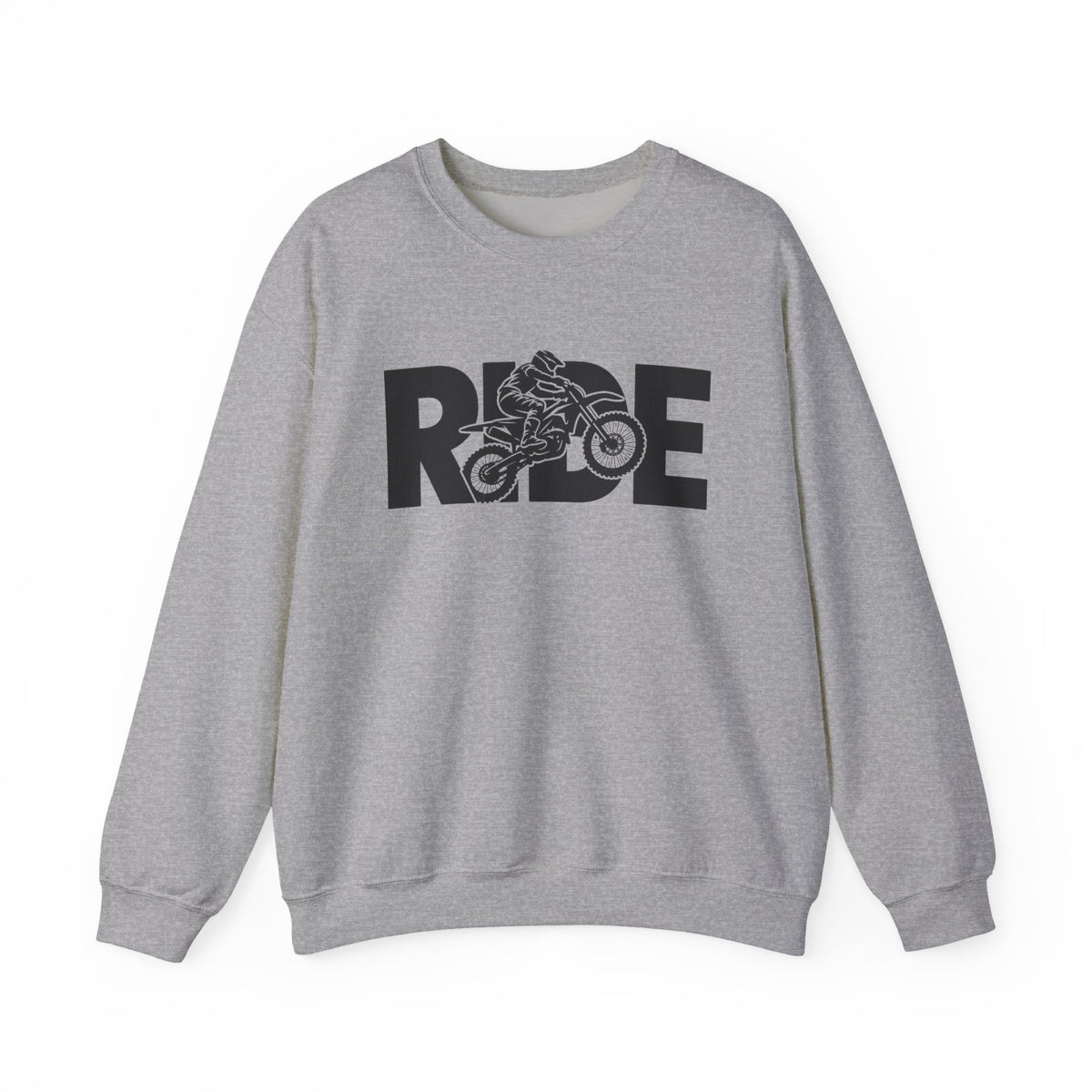 RIDE Dirt Bike Sweatshirt | Dirt Bike Rider Graphic | Gildan Crewneck