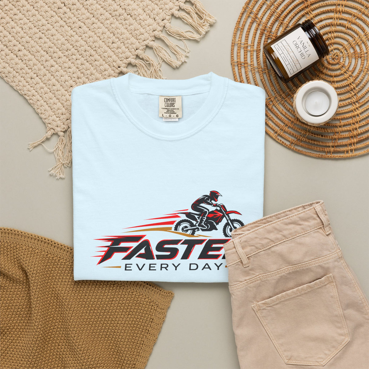 Faster Every Day Dirt Bike Logo Tee | Motocross Shirt | Comfort Colors T-Shirt