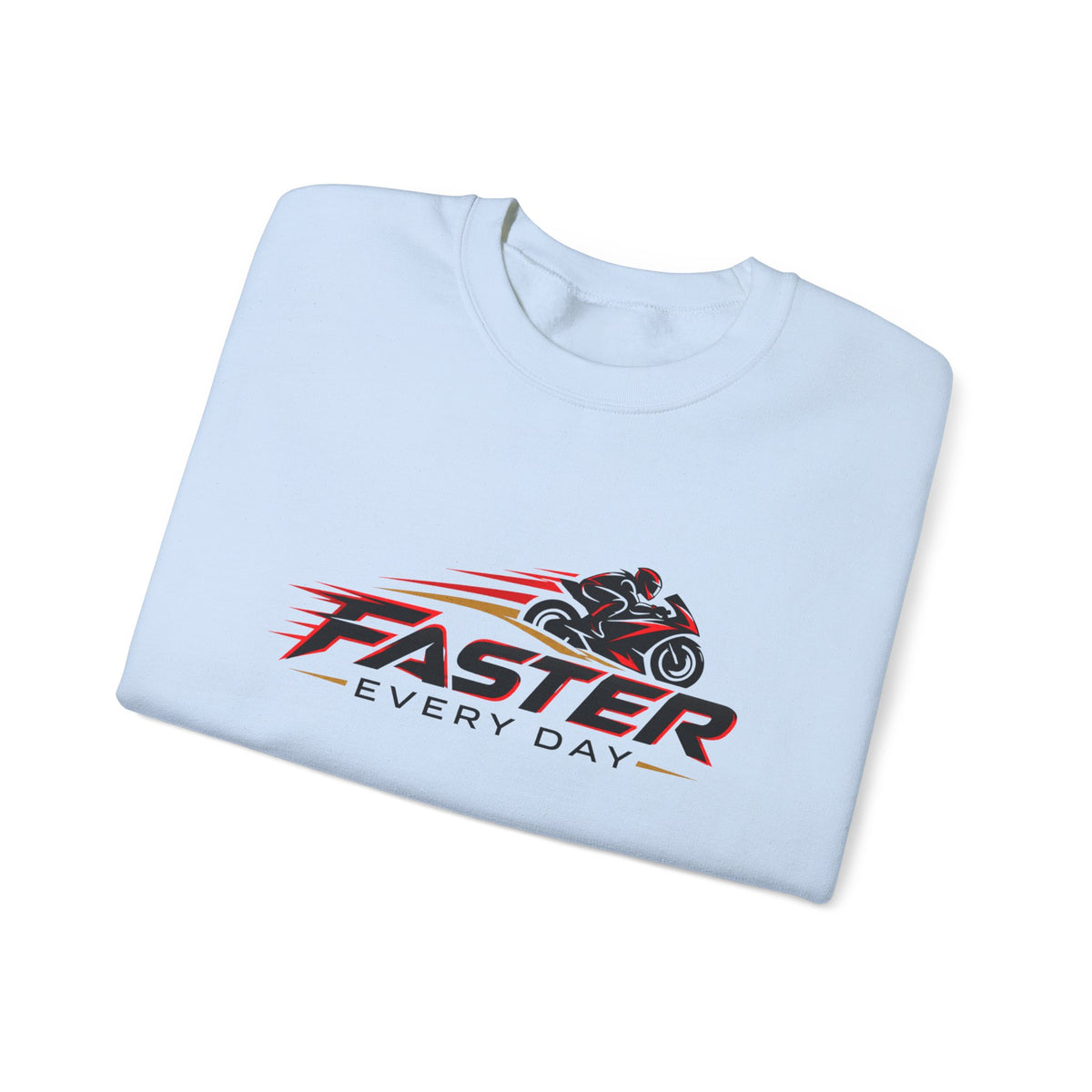 Faster Every Day Sport Bike Logo Sweatshirt | Motorcycle Racing Gift | Gildan Crewneck Sweatshirt