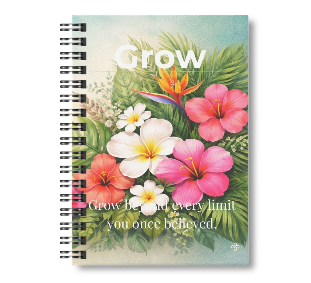 Grow, Inspirational Journal, 6"x9" College Ruled Motivational Blank Notebook, Paperback, Hardcover and Spiral Bound