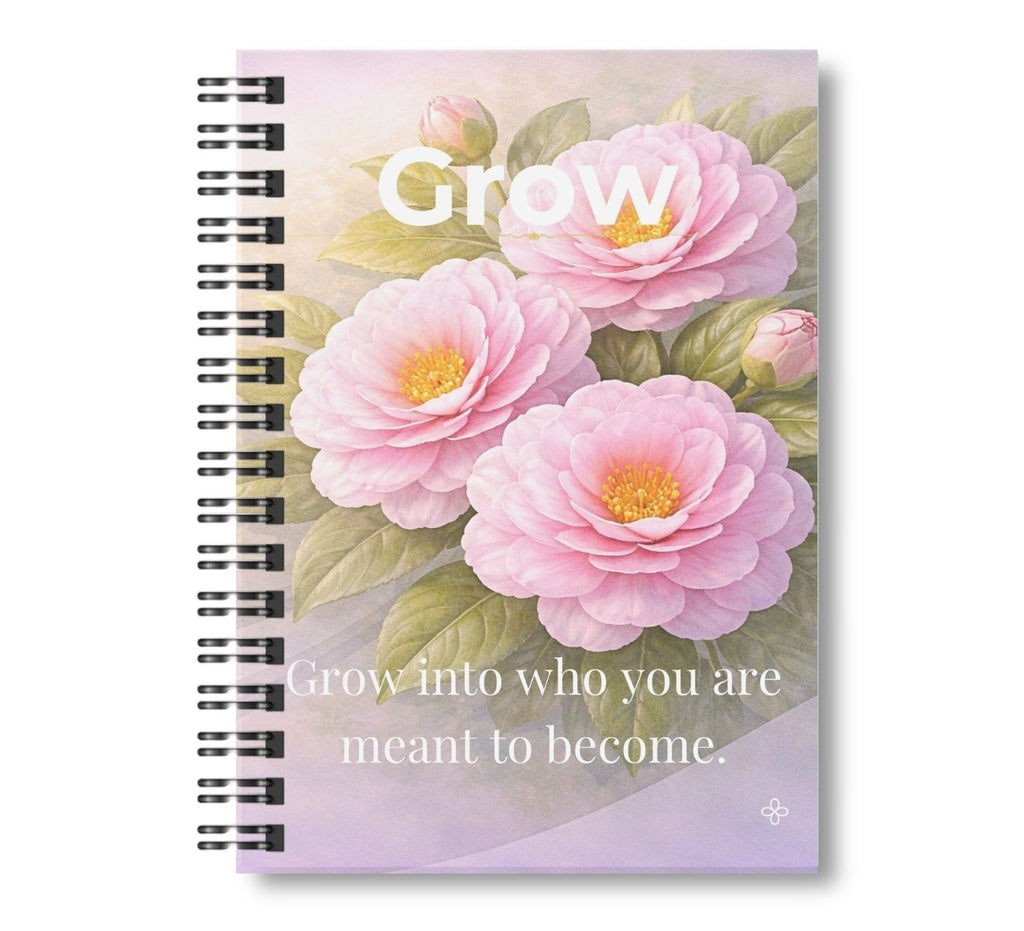 Grow, Inspirational Journal, 6"x9" College Ruled Motivational Blank Notebook, Paperback, Hardcover and Spiral Bound