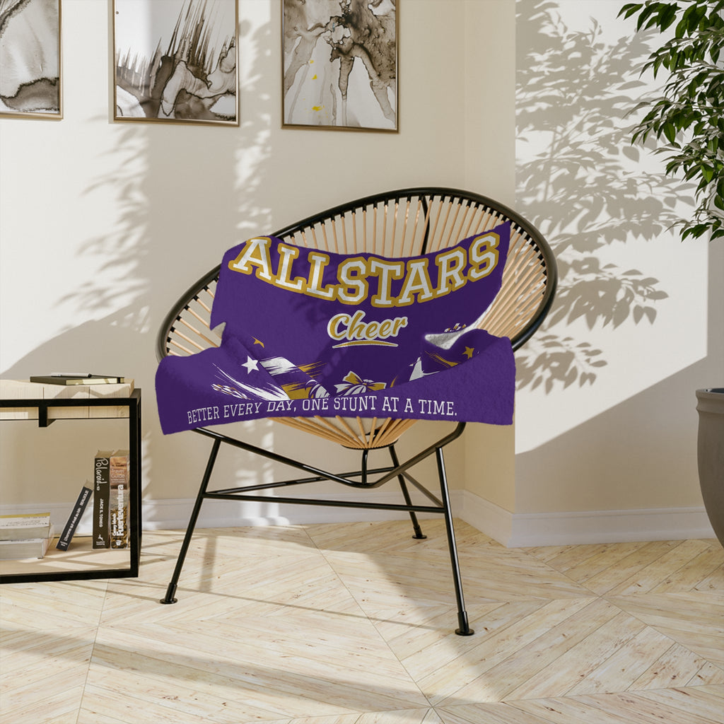 Personalized Cheer Blanket - Player Spotlight Design | Custom Team Name, Class Year & Cheerleader Name | 2 Styles, Your Team Colors | Plush Throw