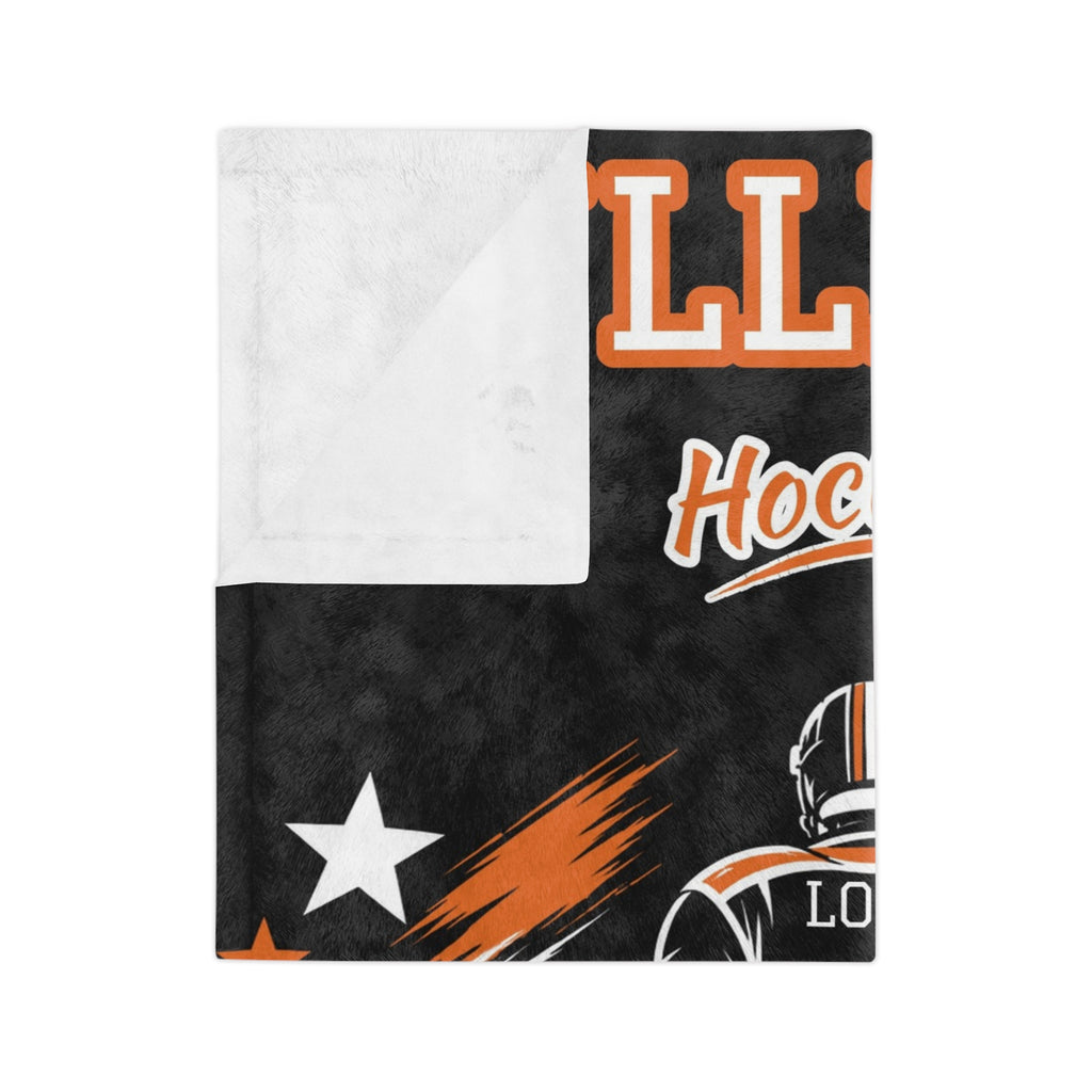 Personalized Hockey Blanket - Player Spotlight Design | Custom Team Name, Number & Player Name | 2 Styles, Your Team Colors | Plush Throw