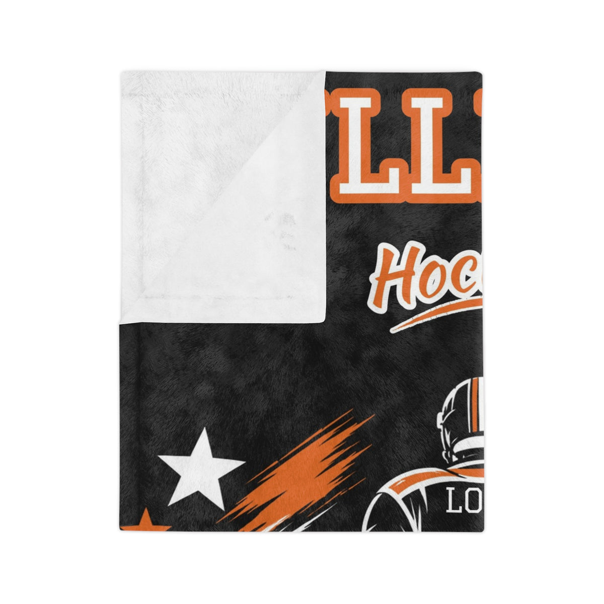 Personalized Hockey Blanket - Player Spotlight Design | Custom Team Name, Number & Player Name | 2 Styles, Your Team Colors | Plush Throw