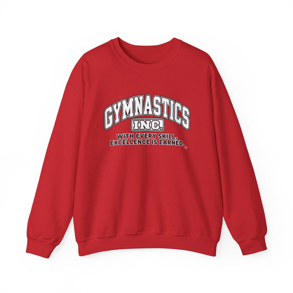 Gymnastics Inc. Sweatshirt | With Every Skill, Excellence Is Earned | Gymnastics Gildan Crewneck