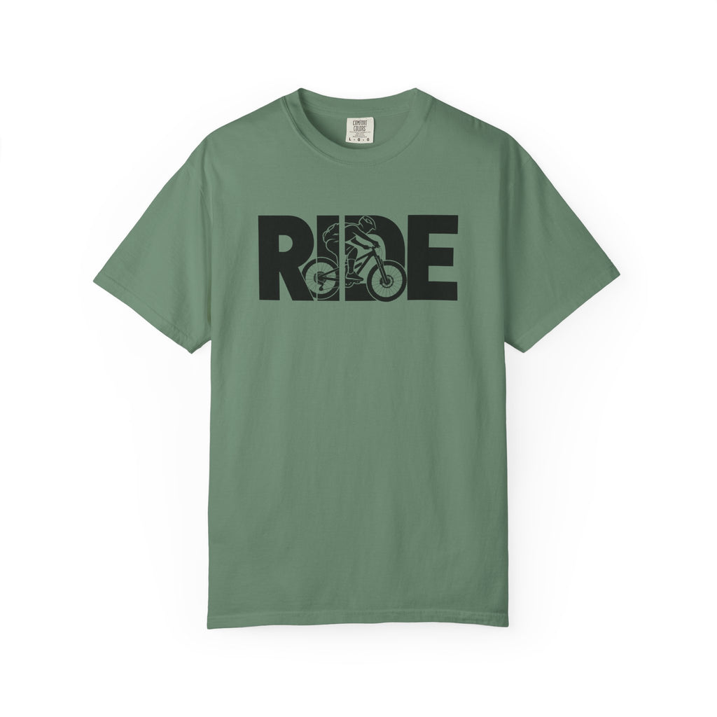 RIDE Mountain Bike T-Shirt | Mountain Biker Graphic | Comfort Colors Tee