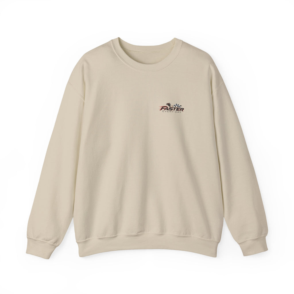 Excellence - The Highest Standards Create the Greatest Achievements | Motorcycle Racing Gift | Front Logo and Back Print | Gildan Crewneck Sweatshirt