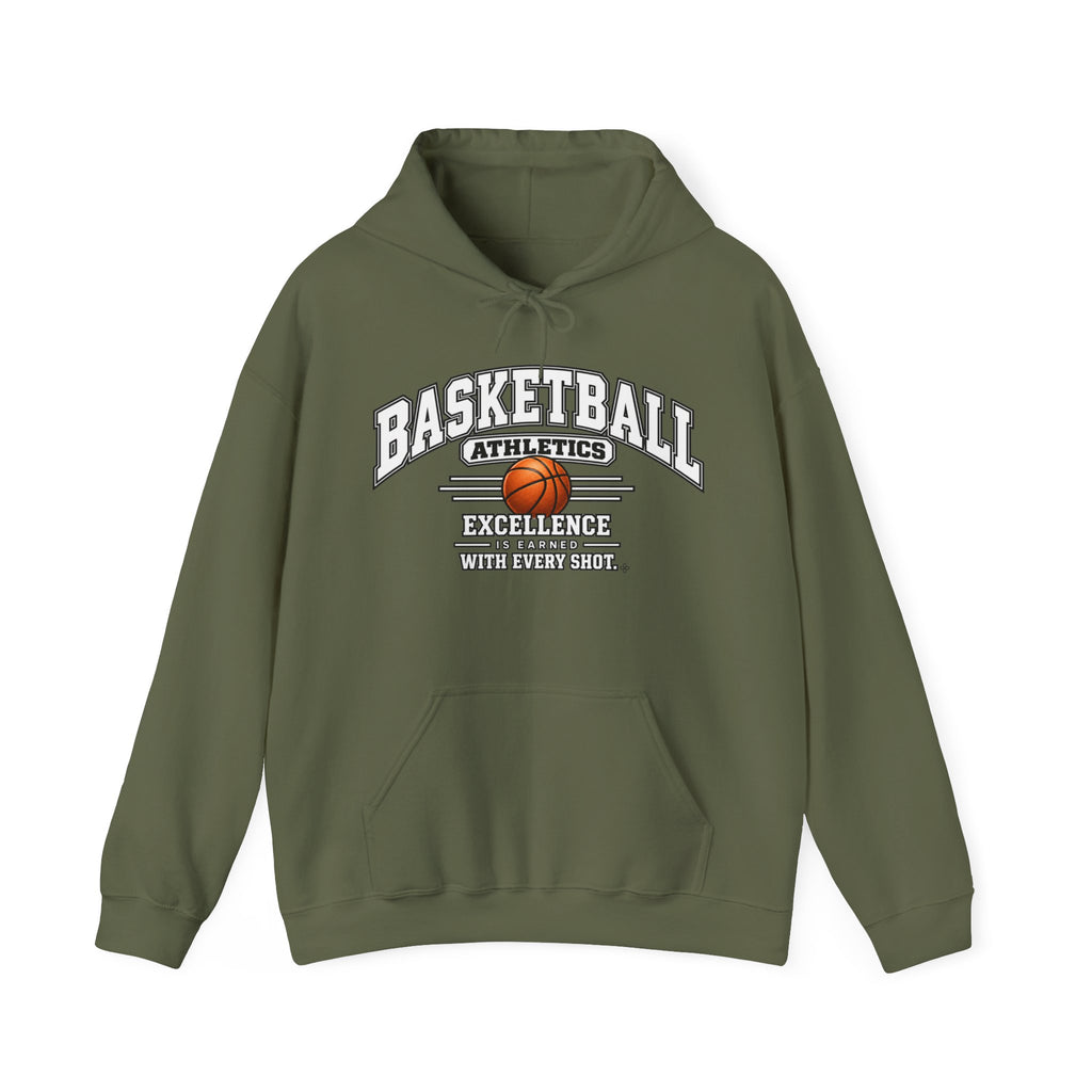 Basketball Athletics Hoodie | Excellence Is Earned With Every Shot | Basketball Gildan Hoodie