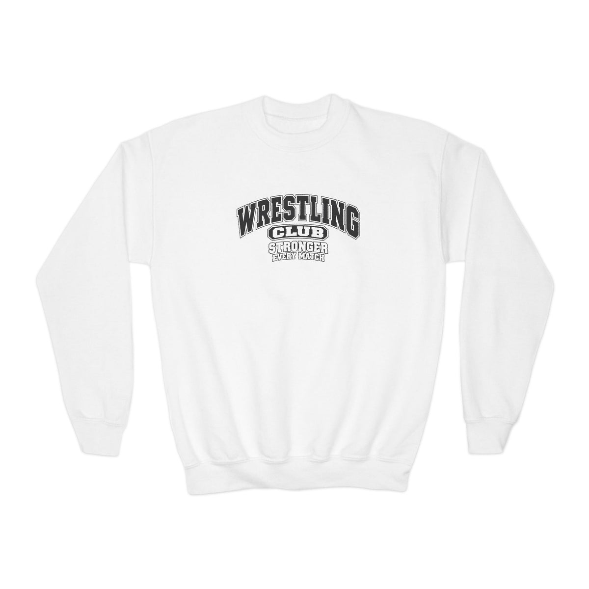 Wrestling Club Youth Sweatshirt | Stronger Every Match | Kids Wrestling Youth Crewneck