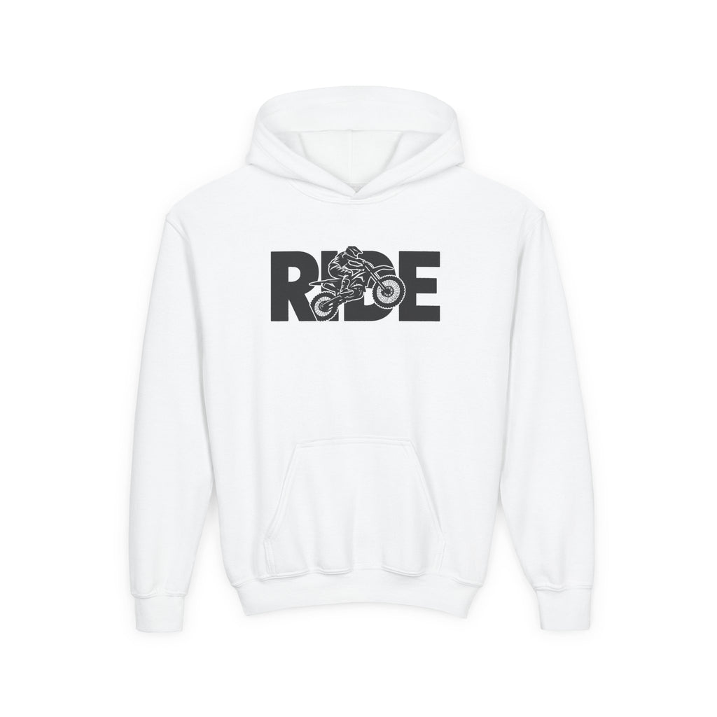 RIDE Dirt Bike Youth Hoodie | Dirt Bike Rider Graphic | Kids Youth Hoodie