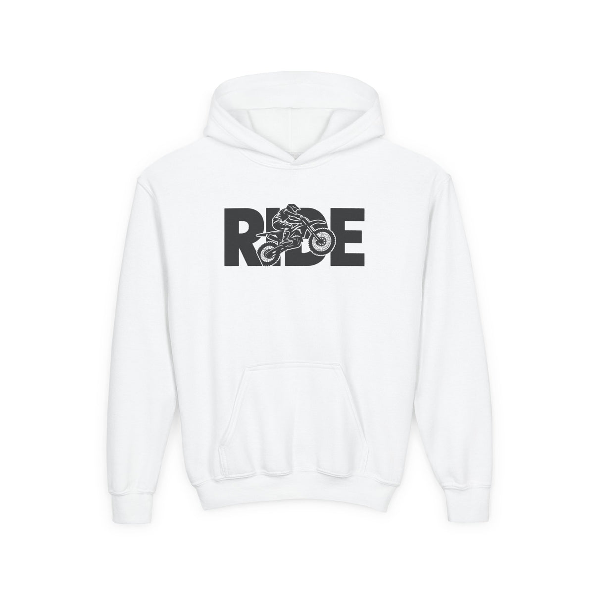 RIDE Dirt Bike Youth Hoodie | Dirt Bike Rider Graphic | Kids Youth Hoodie