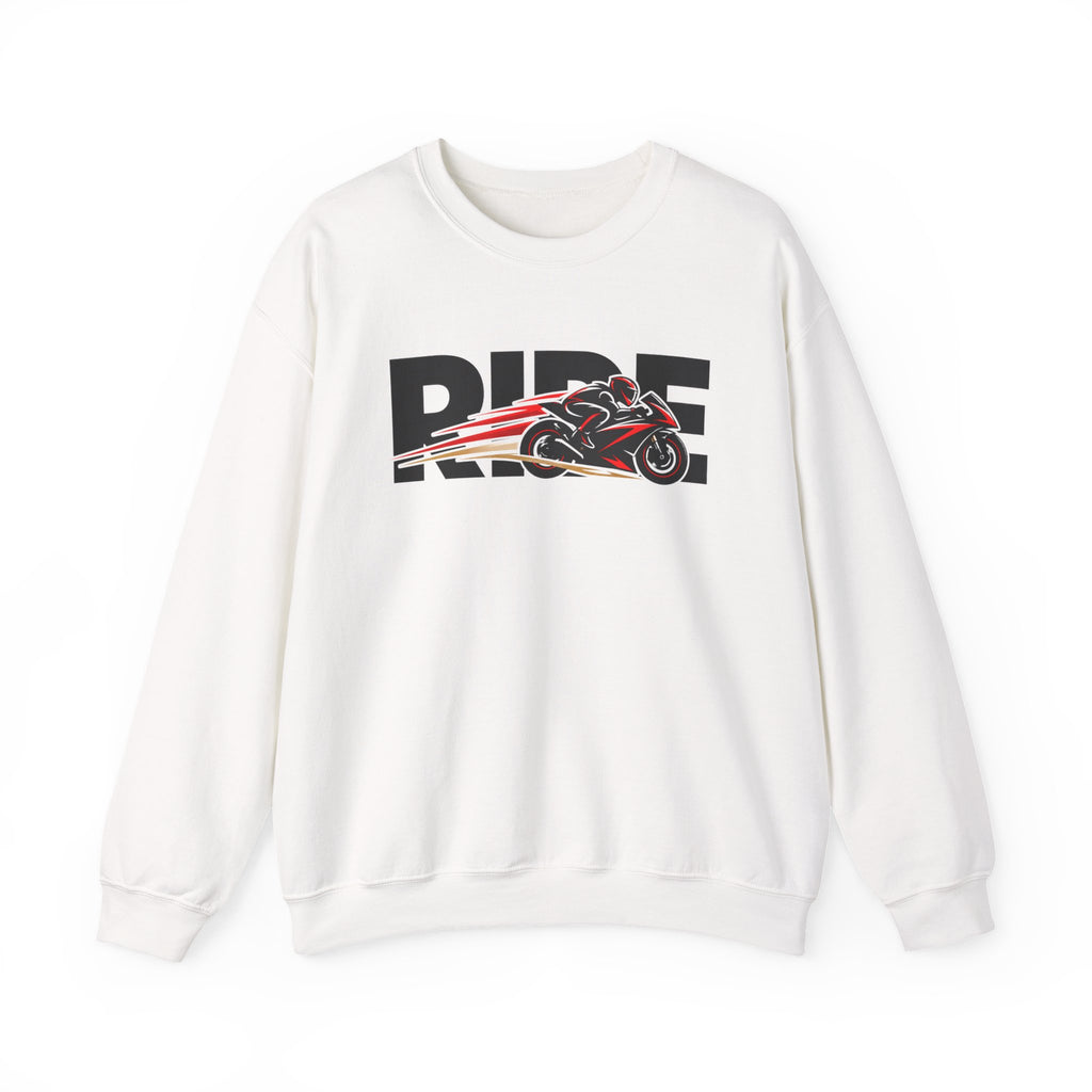 RIDE Sport Bike Sweatshirt | Sport Bike Rider Graphic | Gildan Crewneck