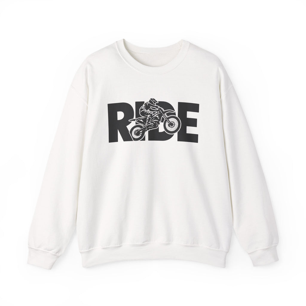 RIDE Dirt Bike Sweatshirt | Dirt Bike Rider Graphic | Gildan Crewneck
