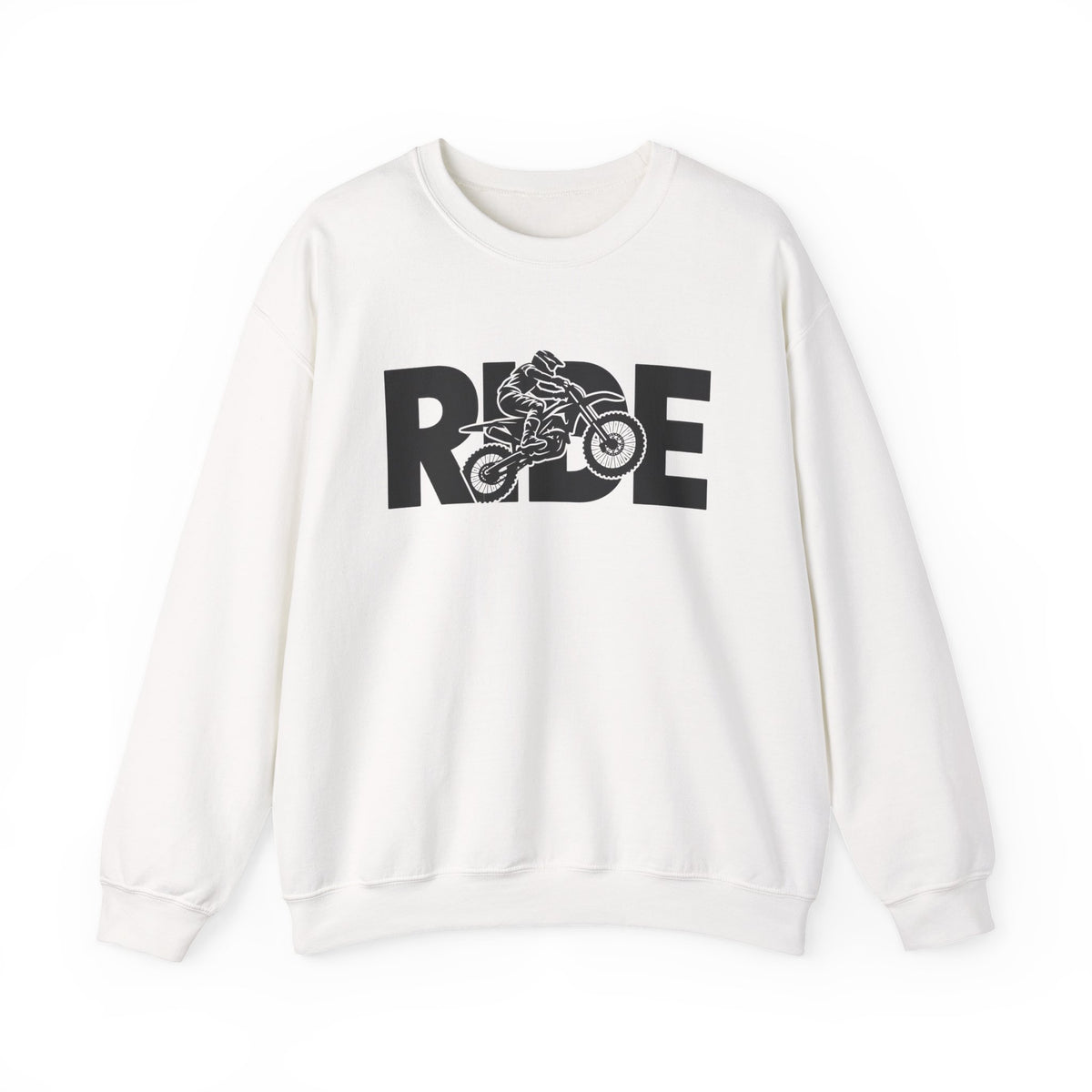 RIDE Dirt Bike Sweatshirt | Dirt Bike Rider Graphic | Gildan Crewneck