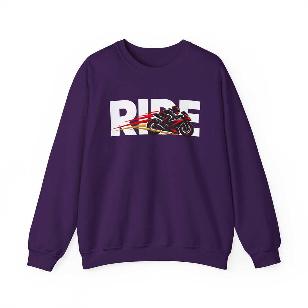 RIDE Sport Bike Sweatshirt | Sport Bike Rider Graphic | Gildan Crewneck